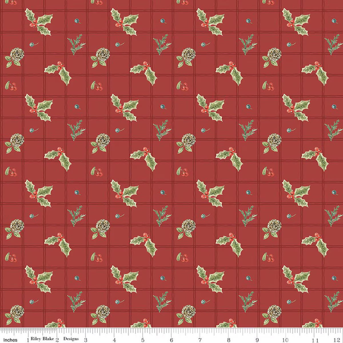 Holiday Spirit - Quilting Cotton Fabric - Holly - Red