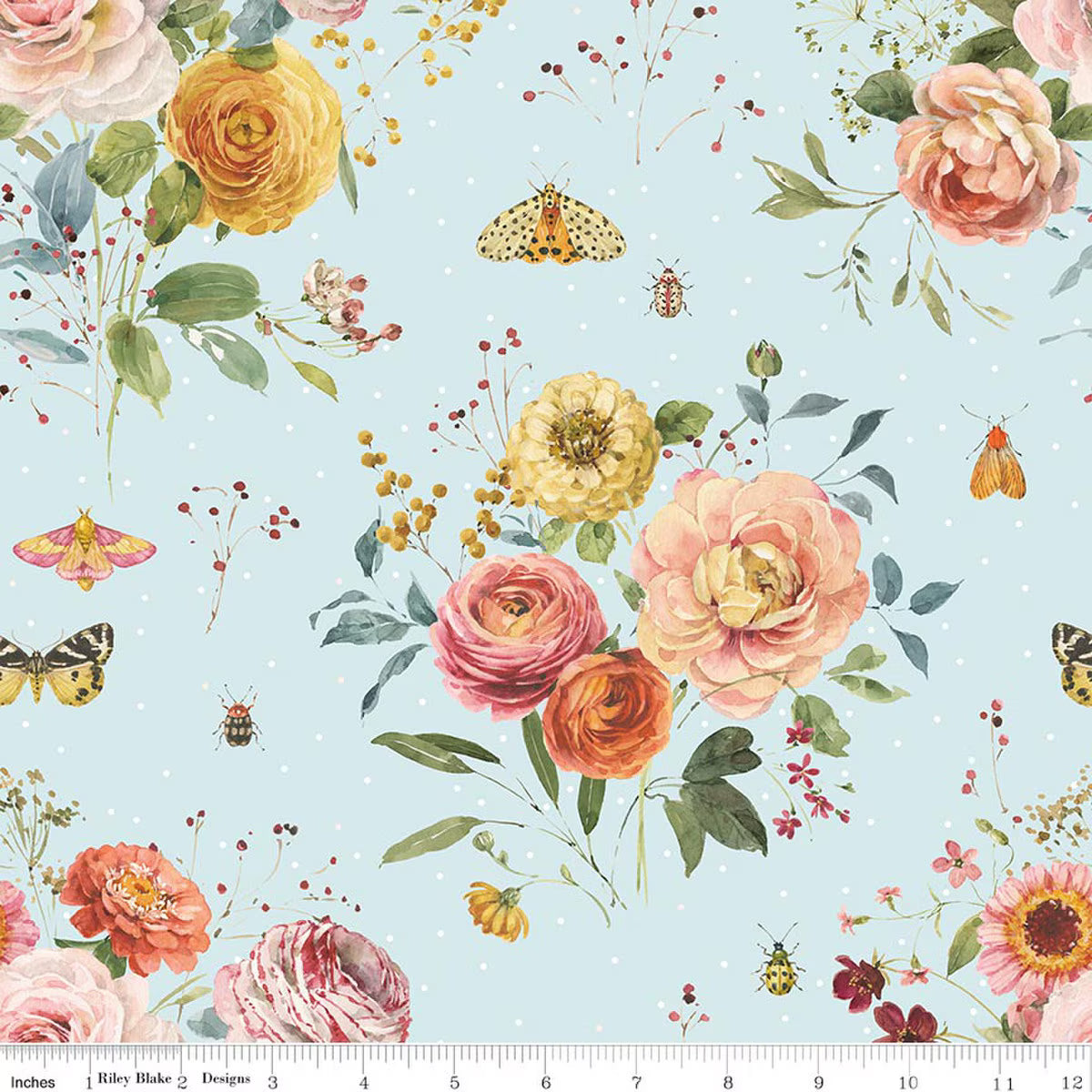 Sketchbook - Quilting Cotton Fabric - Main - Blue