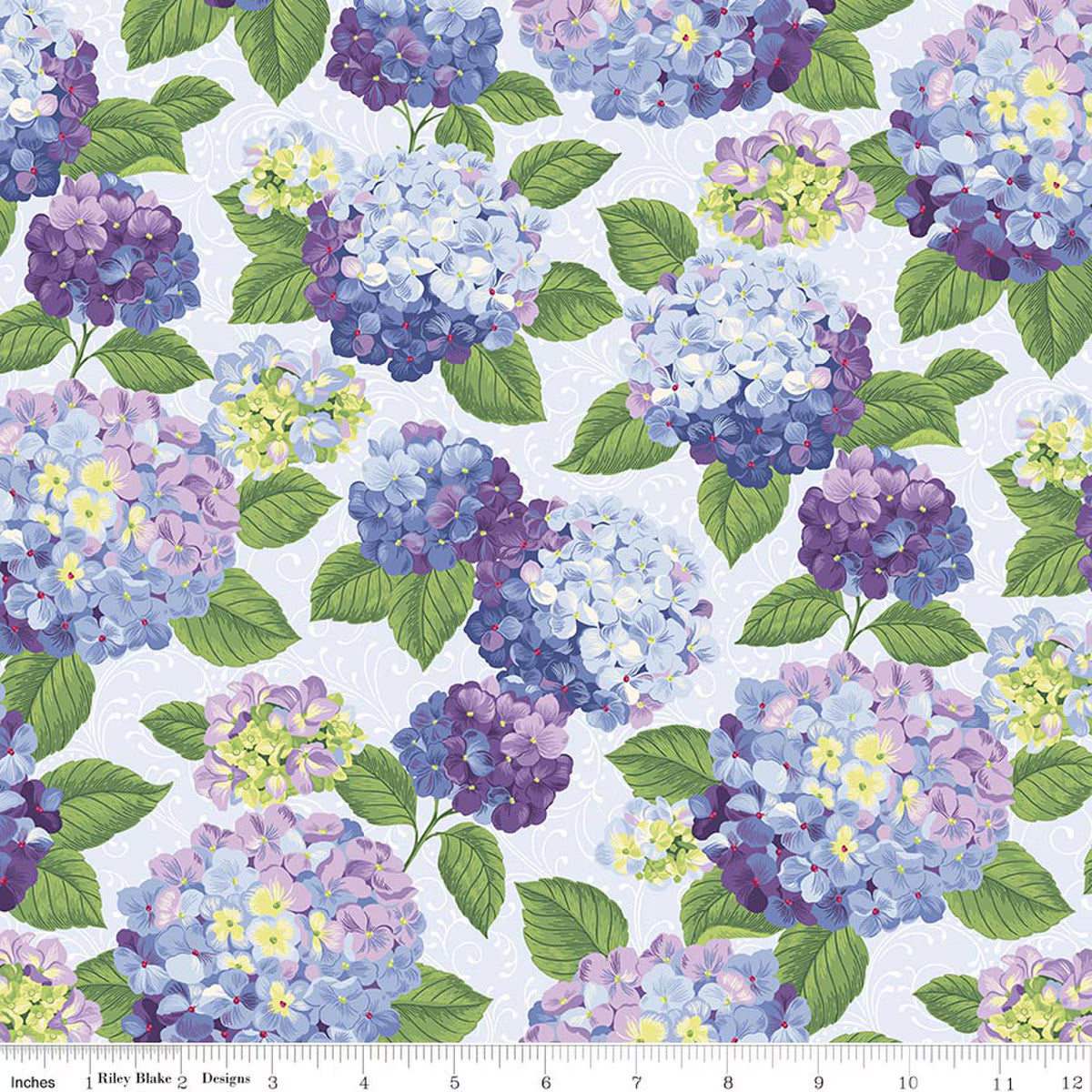 Hydrangeas in the Garden - Cotton Fabric - Main - Powder - Pearl