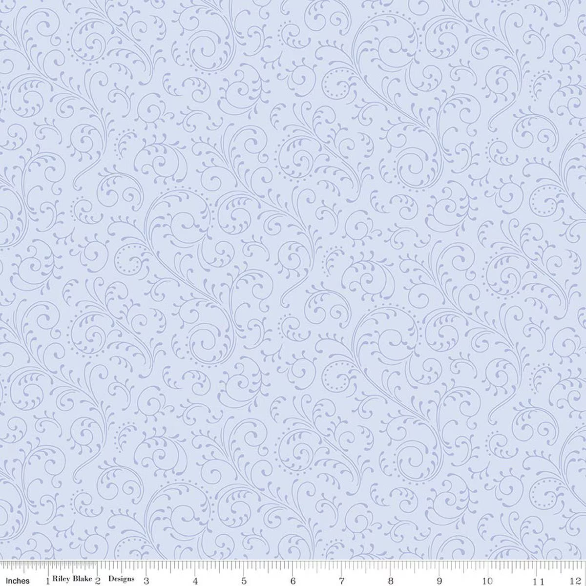 Hydrangeas in the Garden - Cotton Fabric - Scrolls - Powder - Pearl