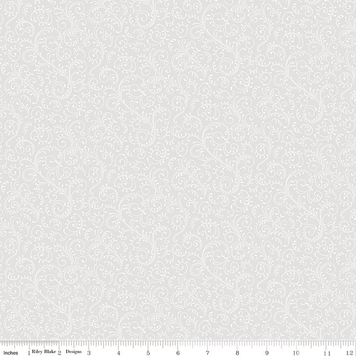 Elegant Essentials - Cotton Fabric - Scroll - White Pearl