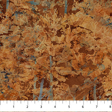 Fox Den - Quilting Cotton Fabric - Trees - Dark Rust