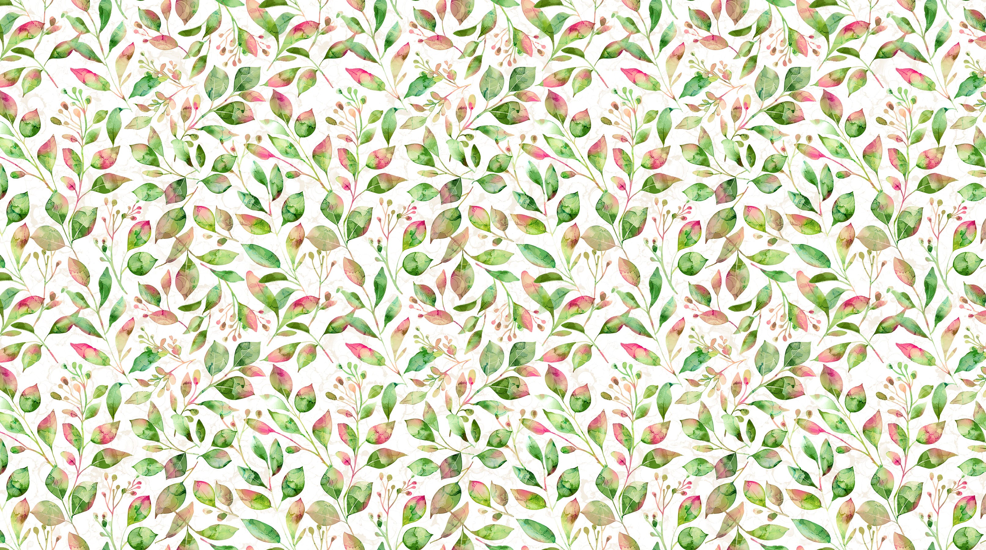 Veranda – Quilting Cotton Fabric – Leaf Trail – White Multi