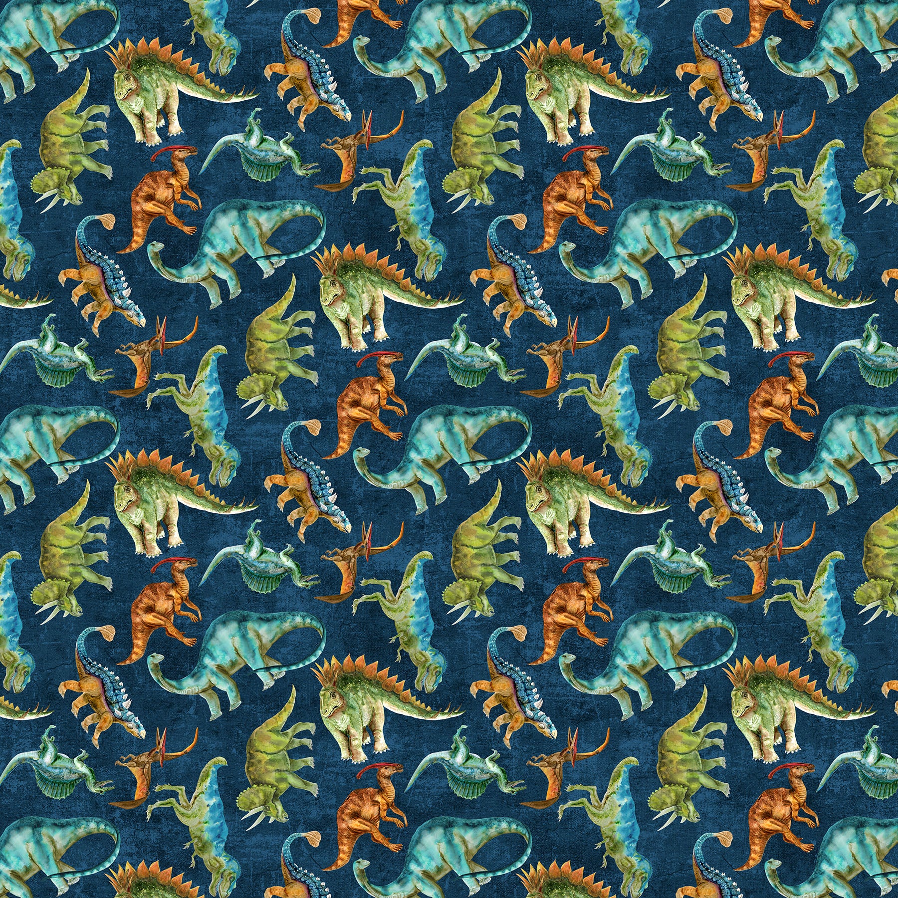 Dino Roar – Quilting Cotton Fabric – Dino Toss – Navy