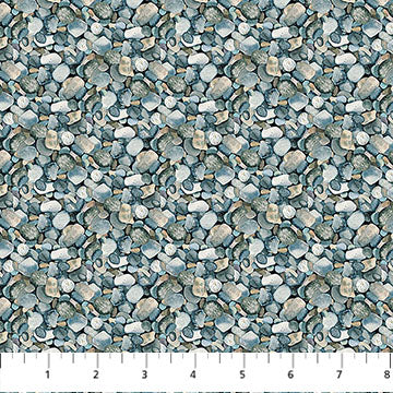Lakeside Retreat - Quilting Cotton - River Rocks - Green Multi
