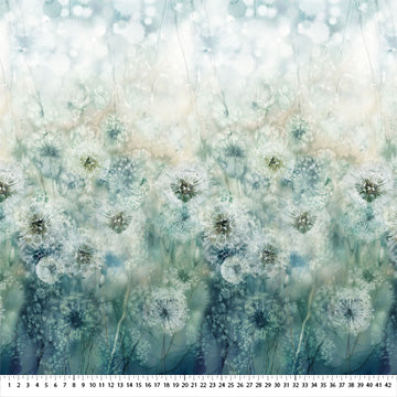 Whisper - Quilting Cotton Fabric - Full Width Border - Teal Multi