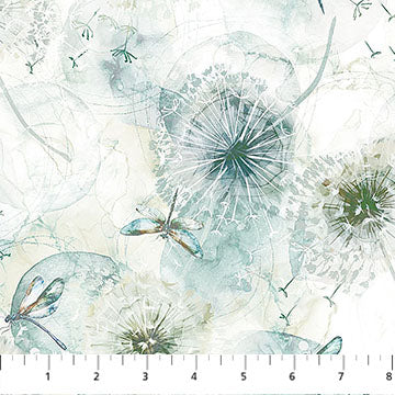 Whisper - Quilting Cotton Fabric - Open Seed Pods - Cream Multi