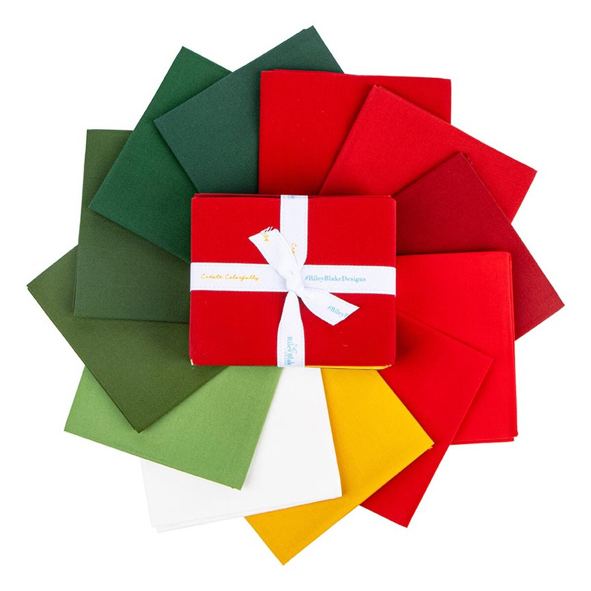 Confetti Cotton - Precut Quilting Cotton Fabric - Christmas - Fat Quarter Bundle - 12 Pieces