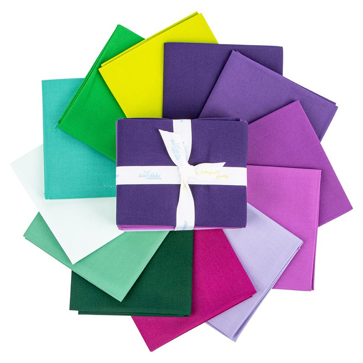 Confetti Cotton - Precut Quilting Cotton Fabric - Purple Vibrations - Fat Quarter Bundle - 12 Pieces
