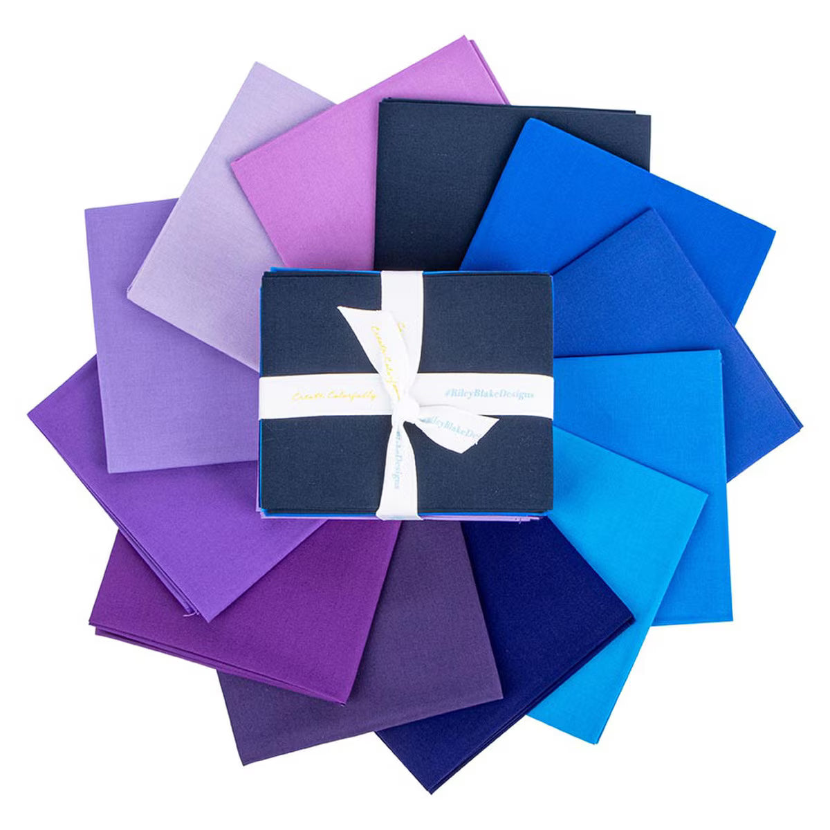 Confetti Cotton - Precut Quilting Cotton Fabric - Sapphire Dusk - Fat Quarter Bundle - 12 Pieces