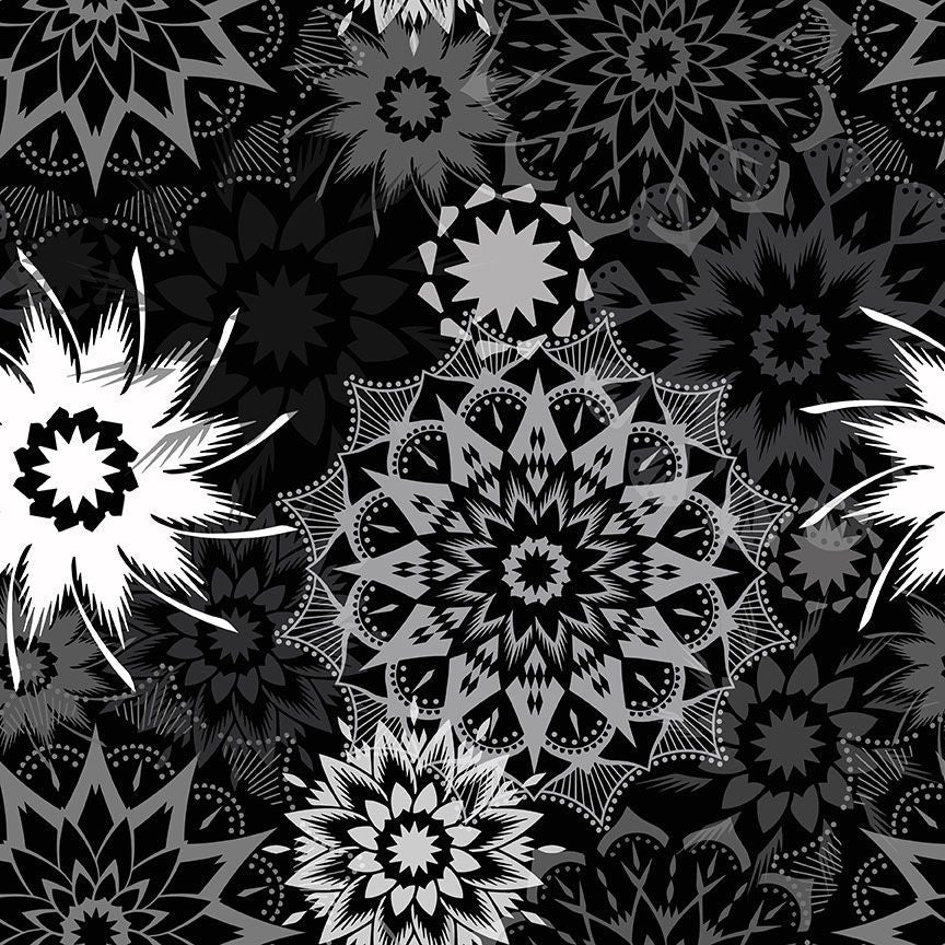 Colorstock - Quilting Cotton Fabric - Silhouette Large Stars - Noir
