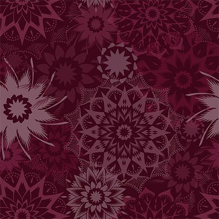 Colorstock - Quilting Cotton Fabric - Silhouette Medium Stars - Cabernet