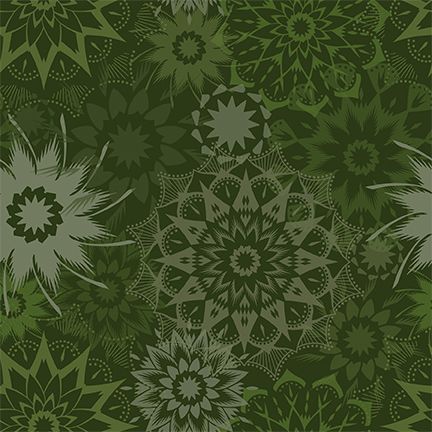 Colorstock - Quilting Cotton Fabric - Silhouette Medium Stars - Forest