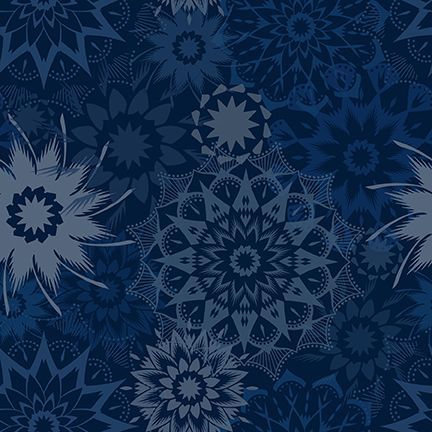 Colorstock - Quilting Cotton Fabric - Silhouette Medium Stars - Twilight