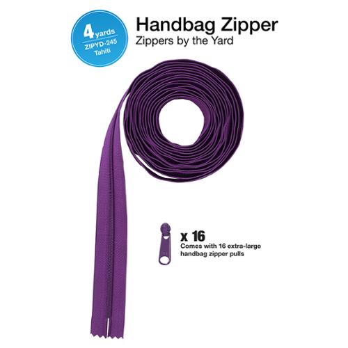 Handbag Zipper - Zippers by the Yard - 4 Yard with Pulls - Tahiti