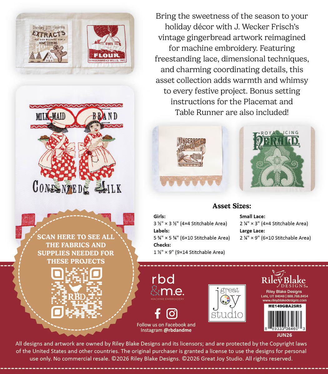 Machine Embroidery - A Taste of Gingerbread - Embroidery Pattern