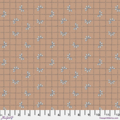 Flourish & Bloom - Quilting Cotton Fabric - Bloom Check - Tan