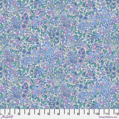 Flourish & Bloom - Quilting Cotton Fabric - Little Meadow - Blue