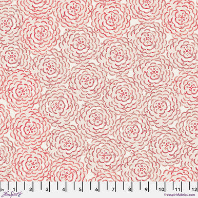 Flourish & Bloom - Quilting Cotton Fabric - Peony - Red