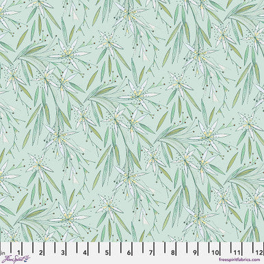 Flourish & Bloom - Quilting Cotton Fabric - Star Flower - Mint