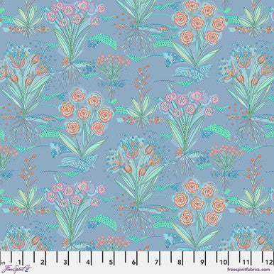 Flourish & Bloom - Quilting Cotton Fabric - Garden - Periwinkle