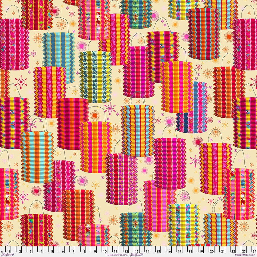 Festival – Quilting Cotton Fabric – Lanterns – Cream