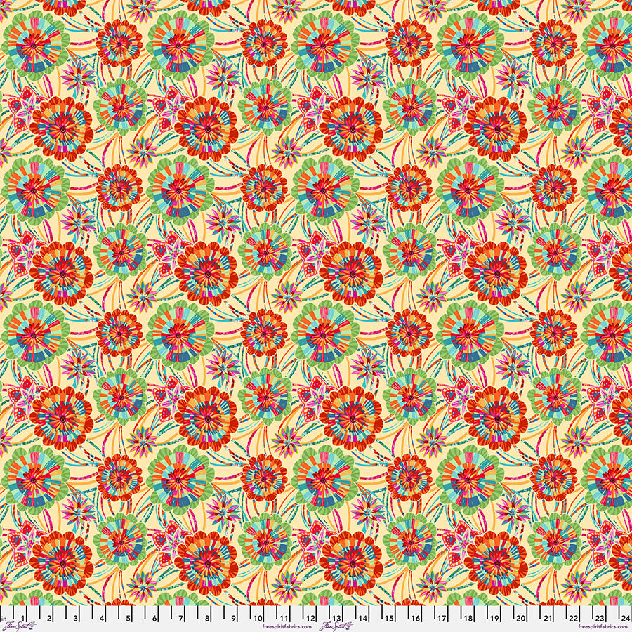 Festival – Quilting Cotton Fabric – SM Rosettes – Cream