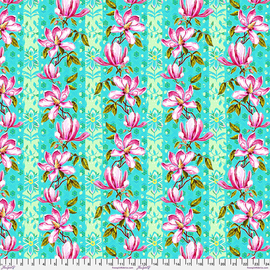 Festival – Quilting Cotton Fabric – Magnolias – Blue