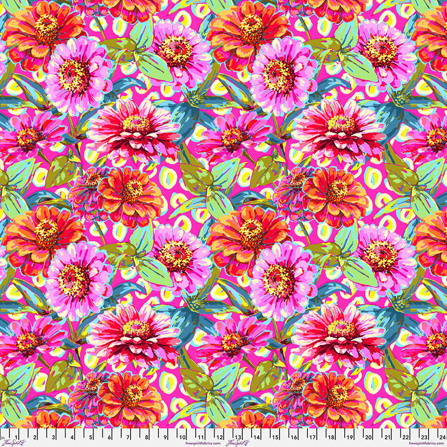 Festival – Quilting Cotton Fabric – Zinnias – Pink