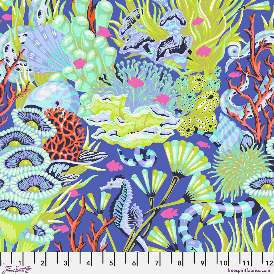 Floral Reef - Quilting Cotton Fabric - Reef What You Sew - Marine