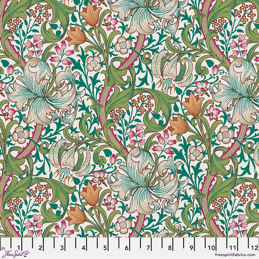 Bedford Park – Quilting Cotton Fabric – Golden Lily – Fuchsia