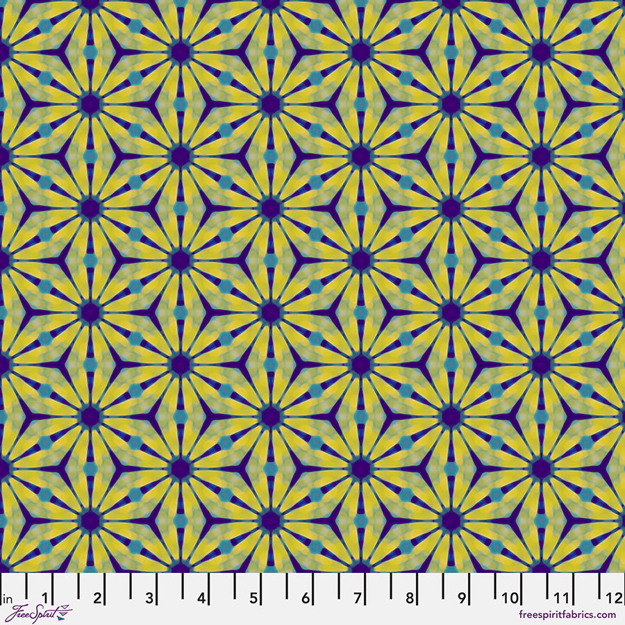 Kaleidoscope - Quilting Cotton Fabric - Pinwheel - Yellow