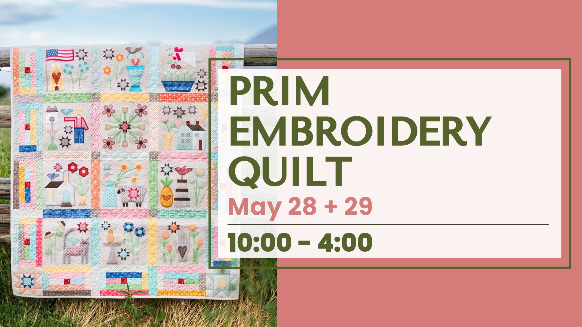 Prim Embroidery Quilt