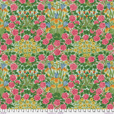 Bedford Park – Wide Back Quilting Cotton Fabric – Campanula - Seaglass