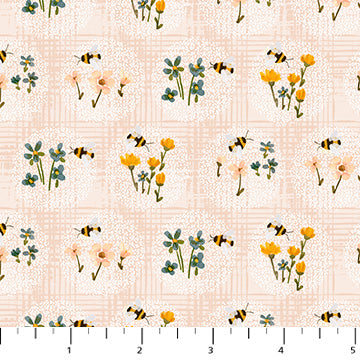 Humblebee - Quilting Cotton Fabric - Field Bees - Pink