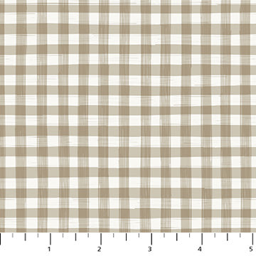 Humblebee - Quilting Cotton Fabric - Gingham - Taupe