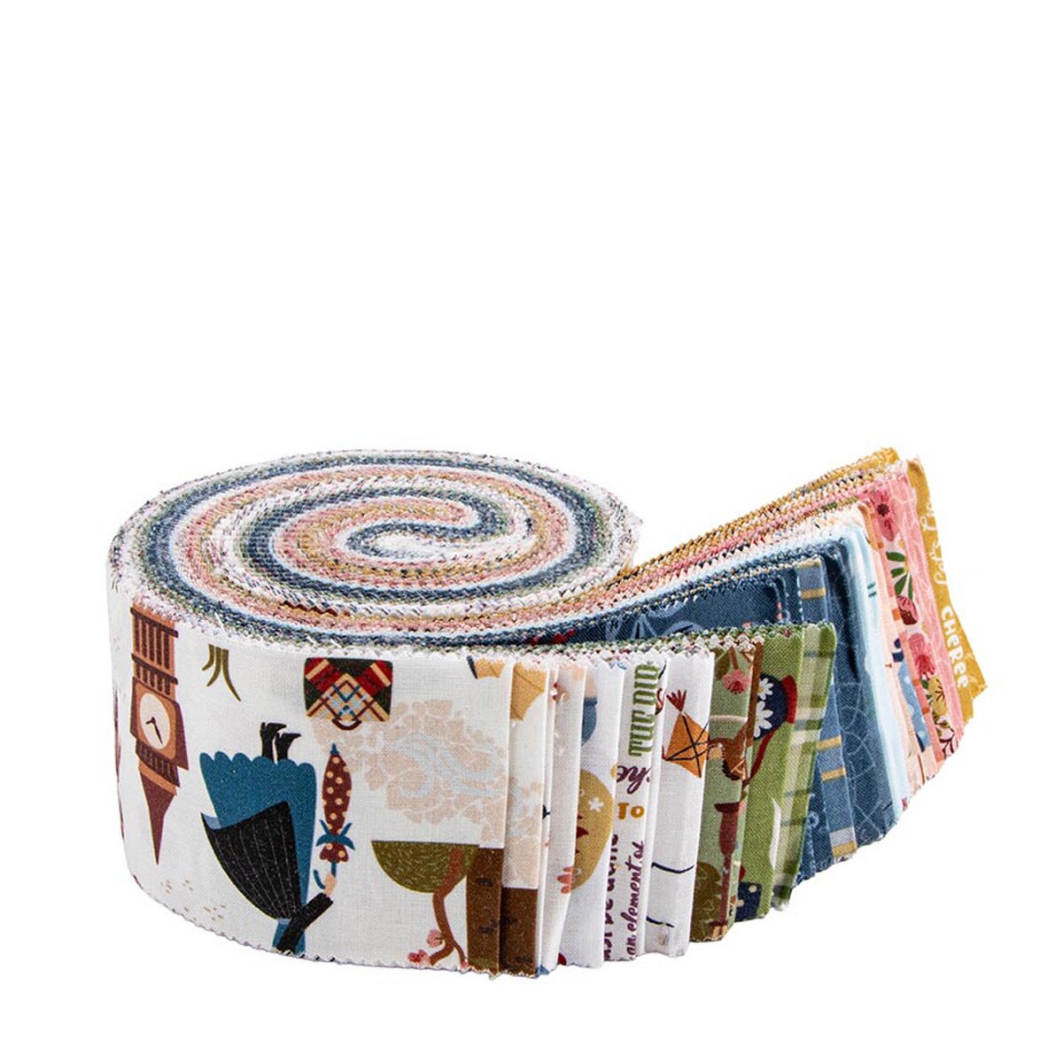 A Spoonful of Sugar - Precut Quilting Cotton Fabric - 2.5" Rolie Polie - 40 Pieces