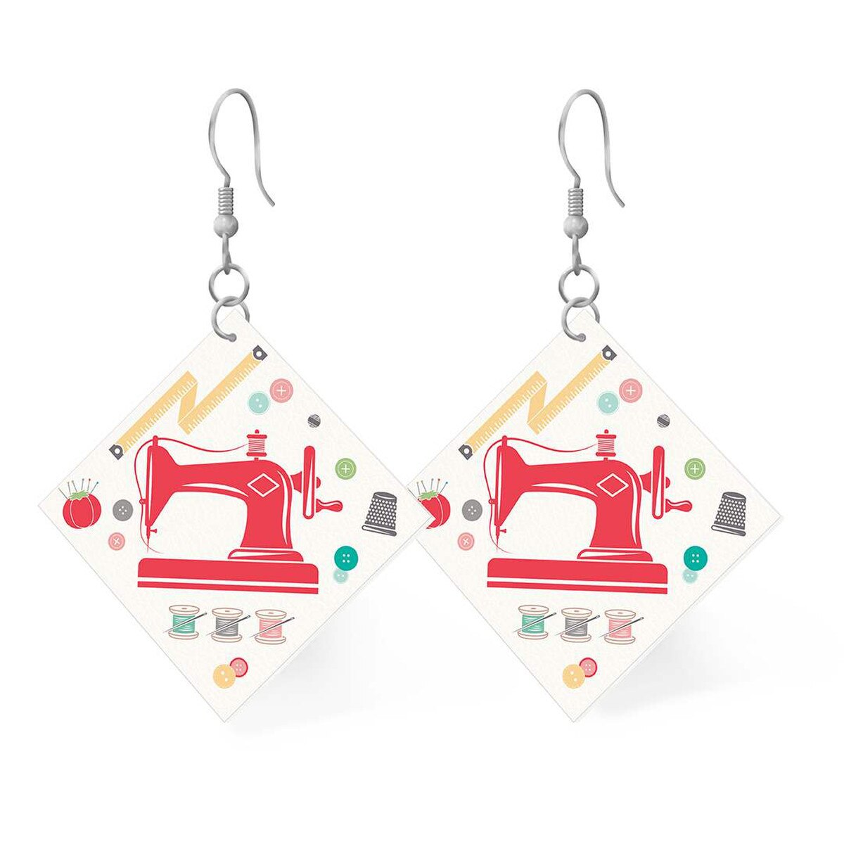 My Happy Place - Leather Square Earrings - Lori Holt