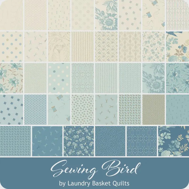 Sewing Bird – Precut Fabric – Four 2.5 Inch Strip Rolls - 40 Cuts Ea