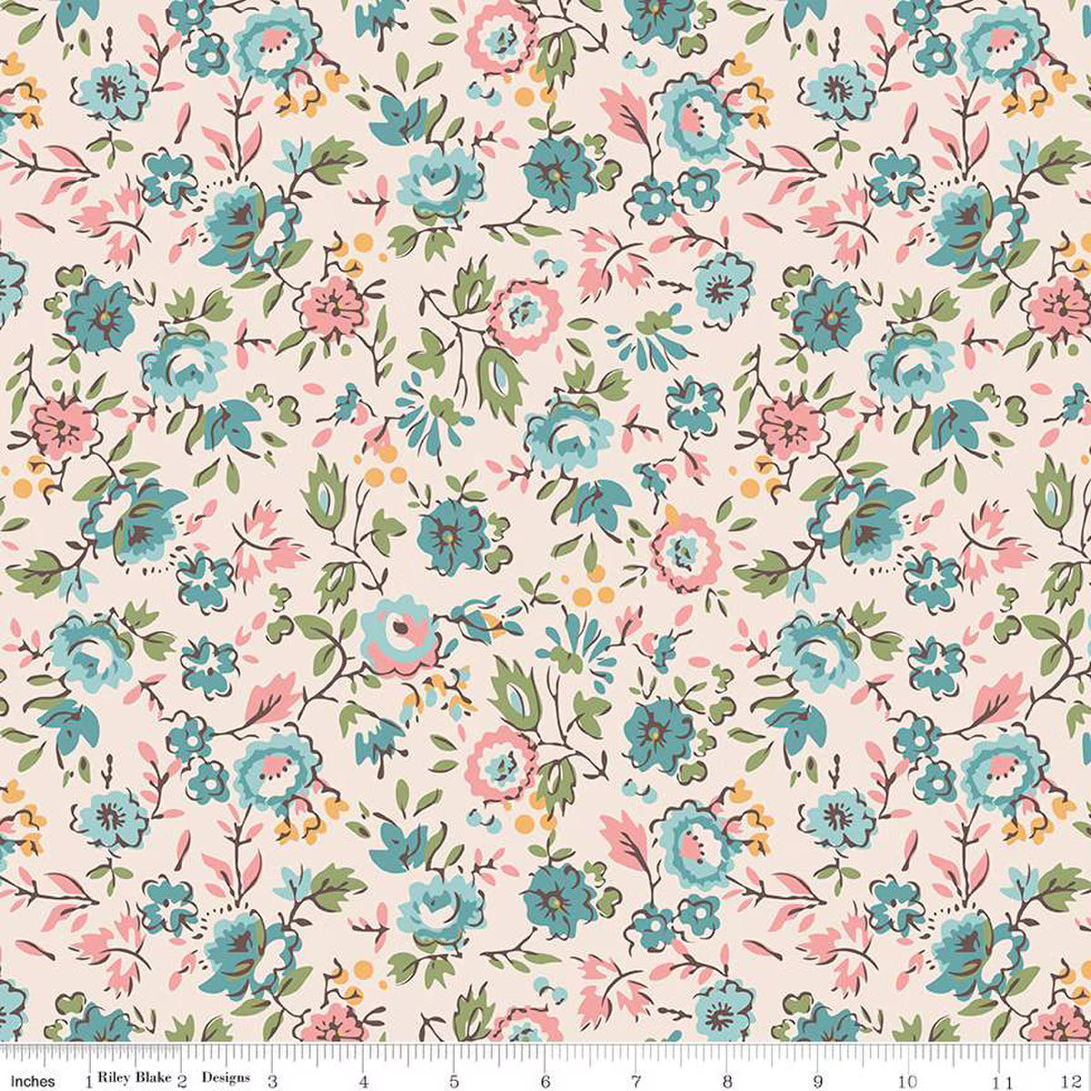 Piece and Plenty – Wide Back Quilting Fabric - Floral - Latte - 108"