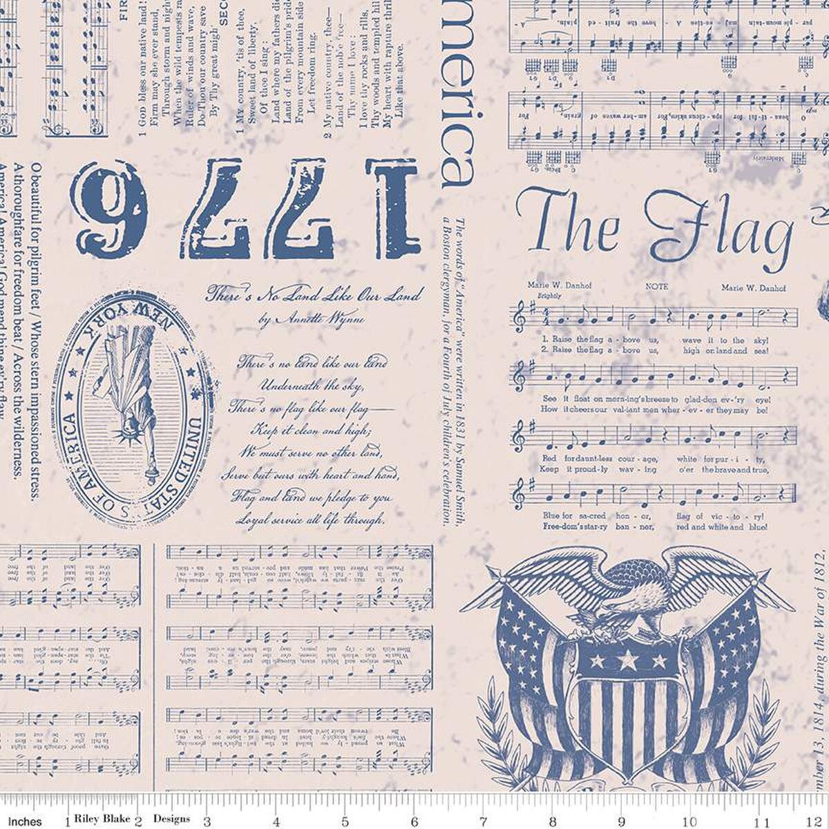Americana – Wide Back Quilting Fabric - Liberty - Blue - 108"