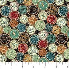 Stonehenge Stitchin' - Quilting Cotton Fabric - Labels - Black Multi