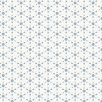 Lakeland Blues – Quilting Cotton Fabric – Tri-Damask – White