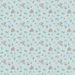 Granny's Sewing Room - Quilting Cotton Fabric - Hearts & Posies - Blue