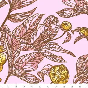 Indelible – Wide Back Quilting Fabric – 108 – Peony – Sunshine