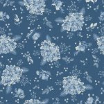 Lakeland Blues – Quilting Cotton Fabric – Hydrangeas – Dark Blue