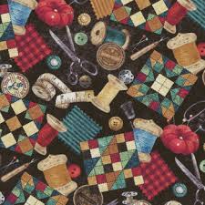 Stonehenge Stitchin' - Quilting Cotton Fabric - Sewing Stuff - Black Multi