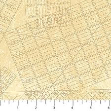 Stonehenge Stitchin' - Quilting Cotton Fabric - Rulers - Beige