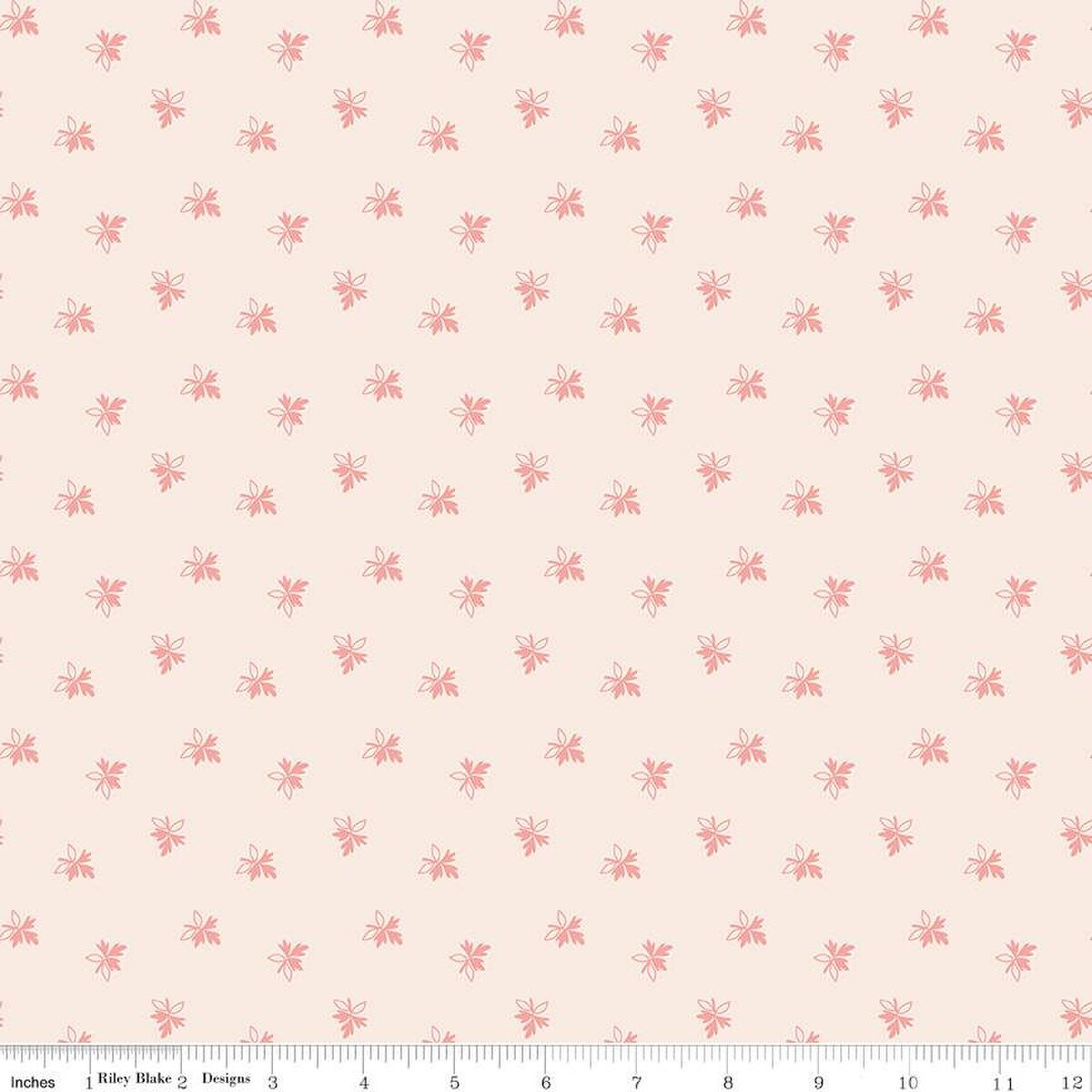 Gentler Times – Cotton Fabric – Endearing - Coral
