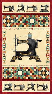 Stonehenge Stitchin' - Quilting Cotton Fabric - Panel - Beige Multi